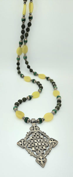 Ziway Cross Pendant with Precious Stones.