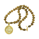 Jerusalem Cross w/Reconstructed Amber