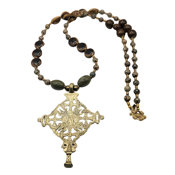 Gondar Ethiopian Brass Cross Pendant