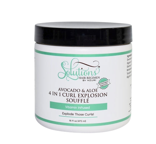 SOLUTIONS HAIR REGIMEN AVOCADO AND ALOE 4 IN 1 CURL EXPLOSION SOUFFLÉ 16OZ