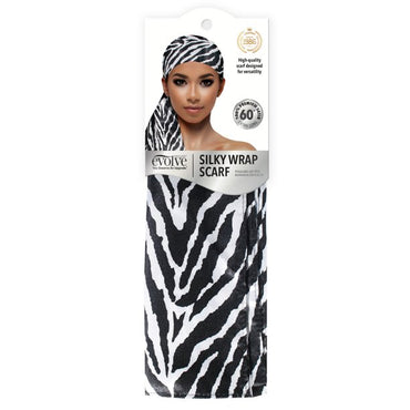 Evolve Silky Wrap Scarf, Zebra