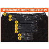 LUV CLIP IN 9PCS (NATURAL KINKY STRAIGHT)