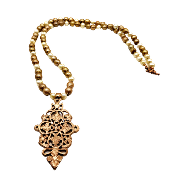 Adama Copper Coptic Cross Pendant