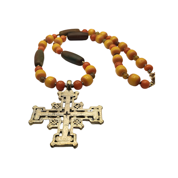 Harar Ethiopian Brass Cross Pendant
