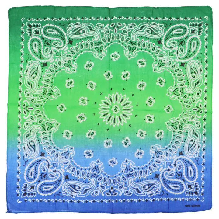 Paisley Vibrant Ombre Gradient Cotton Bandana