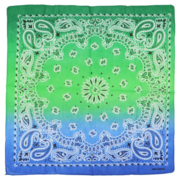 Paisley Vibrant Ombre Gradient Cotton Bandana
