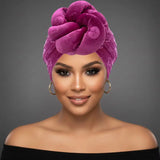 Sculpted Floral Knot Accent Turban Hair Wrap