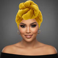 Sculpted Floral Knot Accent Turban Hair Wrap