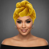 Sculpted Floral Knot Accent Turban Hair Wrap