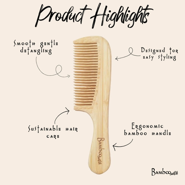 Bamboo Handled Comb