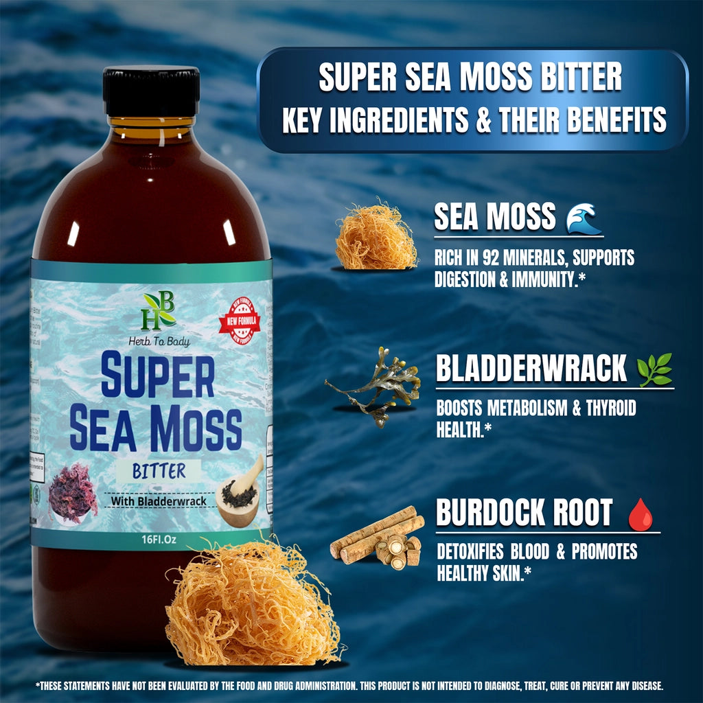Super Sea Moss Bitter - Herbal Bitter - 16oz Bottle
