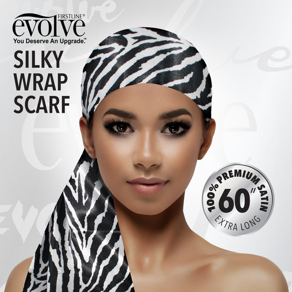 Evolve Silky Wrap Scarf, Zebra