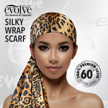 Evolve Silky Wrap Scarf, Leopard