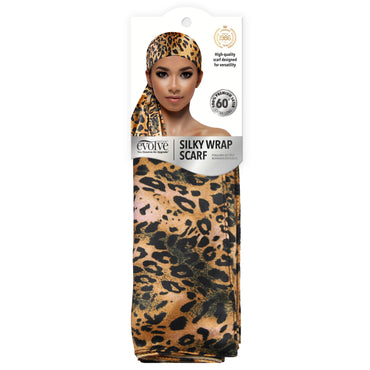 Evolve Silky Wrap Scarf, Leopard