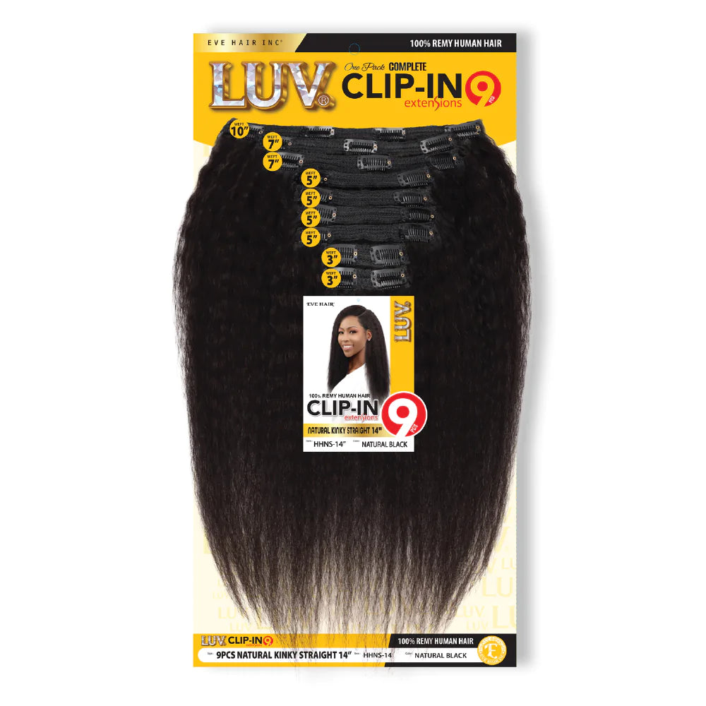 LUV CLIP IN 9PCS (NATURAL KINKY STRAIGHT)